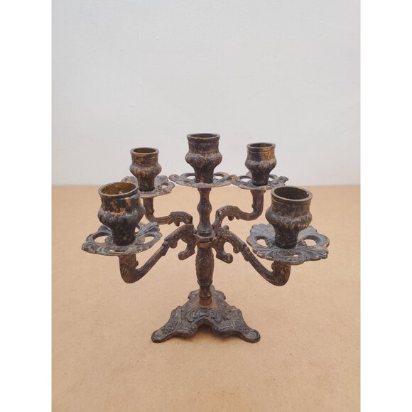 Vintage candelabra candle holders/ 5 arm candelabras/ candelabra perfect for - Picture 4 of 10
